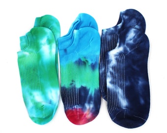 No show tie-dyed cotton socks fit W 4 - 10