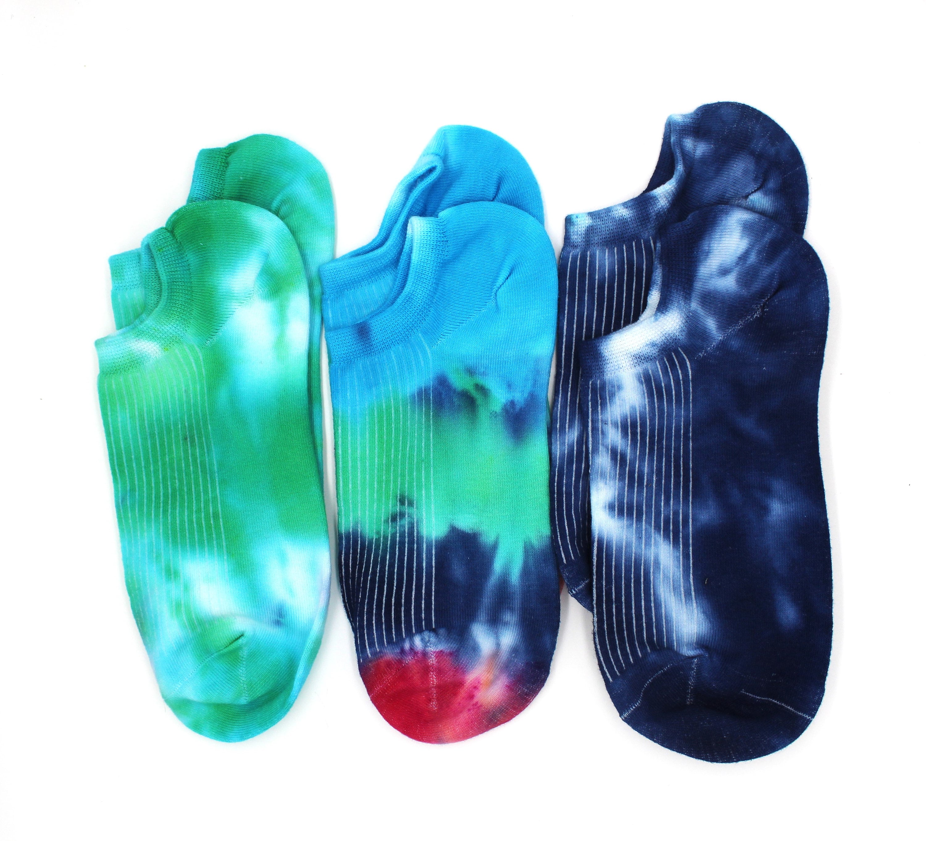 No show tie-dyed cotton socks fit W 4 - 10