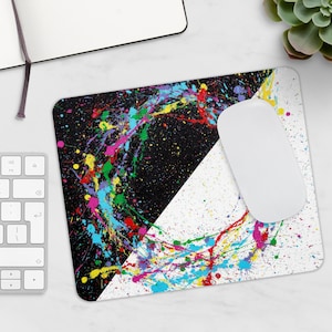 Circle of Life Maus Pad, Paint Splash Original Design, Einzigartiges Schreibtisch Accessoire