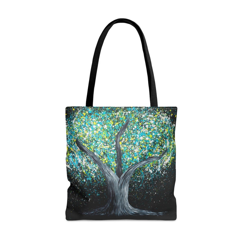 BAUM DES LEBENS CANVAS Polyester & Cord Stoff Tragetasche Geschenk für Mutter, Naturliebhaber Cross Body Schulter Tasche Bild 2