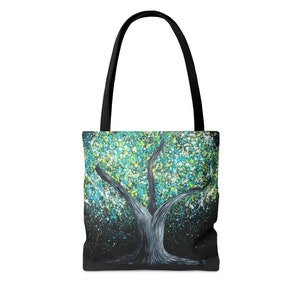 BAUM DES LEBENS CANVAS Polyester & Cord Stoff Tragetasche Geschenk für Mutter, Naturliebhaber Cross Body Schulter Tasche Bild 7