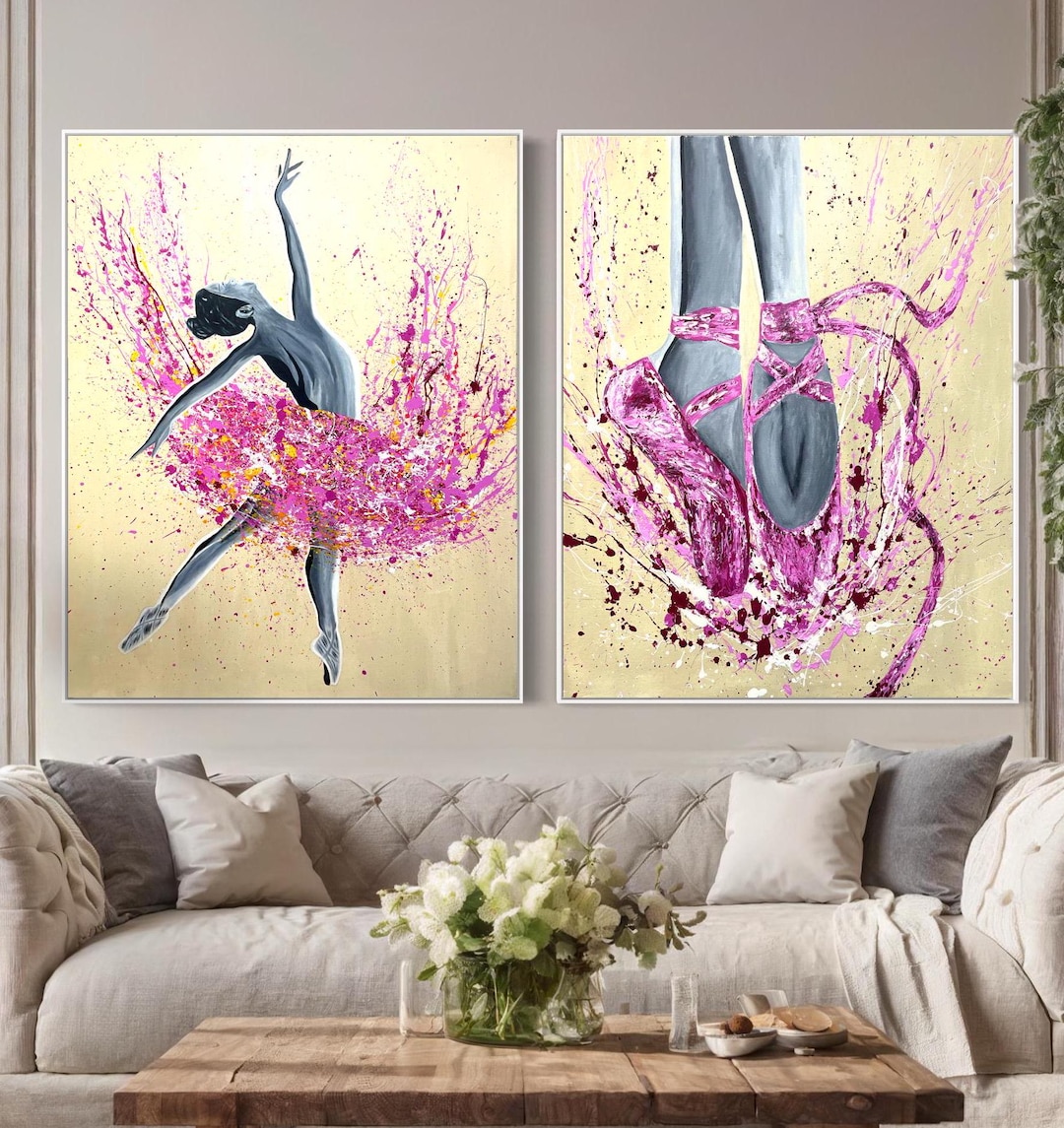 Dance of Dreams Ballerina Wall Art – Ballet Dancer Canvas Print, Pink ...