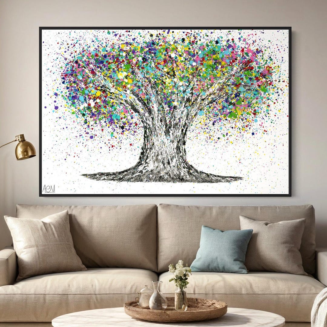 Tree of Life Canvas Wall Art, Ready to Hang Abstract Nature