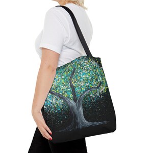 BAUM DES LEBENS CANVAS Polyester & Cord Stoff Tragetasche Geschenk für Mutter, Naturliebhaber Cross Body Schulter Tasche Bild 9