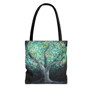 BAUM DES LEBENS CANVAS Polyester & Cord Stoff Tragetasche Geschenk für Mutter, Naturliebhaber Cross Body Schulter Tasche Bild 6