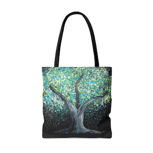 BAUM DES LEBENS CANVAS Polyester & Cord Stoff Tragetasche Geschenk für Mutter, Naturliebhaber Cross Body Schulter Tasche Bild 3