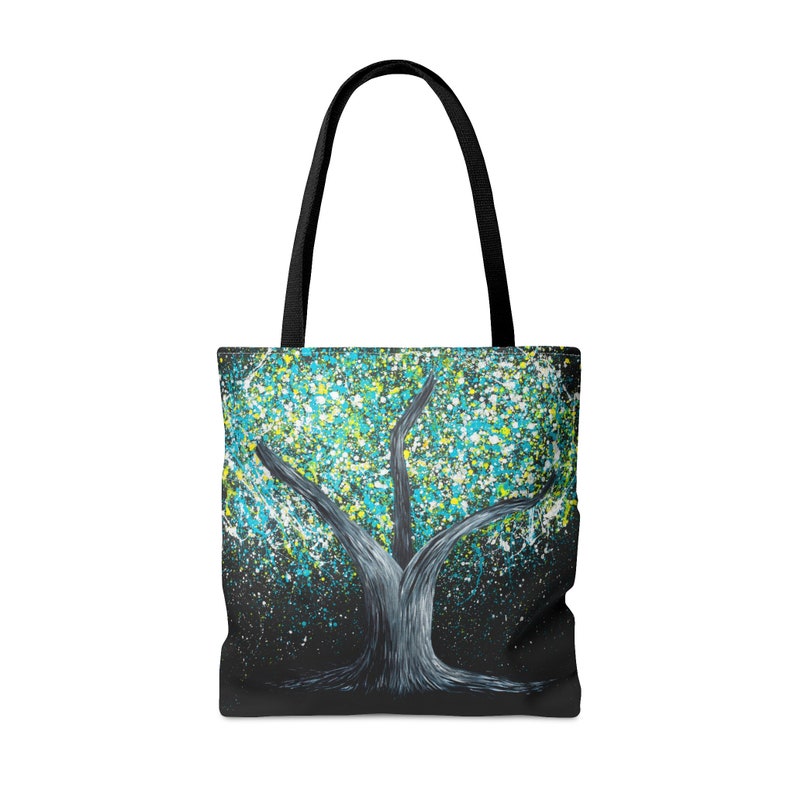 BAUM DES LEBENS CANVAS Polyester & Cord Stoff Tragetasche Geschenk für Mutter, Naturliebhaber Cross Body Schulter Tasche Bild 3