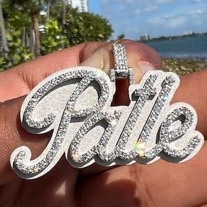 Colgante de letra personalizado para hombre, con moissanita VVS, joyería de hip hop, dije de letra de diamante en plata 925 personalizado para regalo.