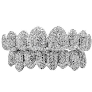 8.24 CT Real VVS Moissanite Diamond Grillz, Iced Moissanite Diamond Custom Teeth Grillz, Hip Hop Grillz , Custom Grillz, Moissanite Grillz
