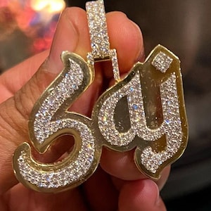 Colgante de moissanita VVS personalizado, colgante de moissanita personalizado, colgante de moissanita VVS con nombre de letra personalizado, colgante de moissanita VVS de plata estilo hip hop.