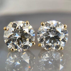 14K 1.00 Ct Diamond Earrings, 14K Gold Lab Grown Diamond Earrings, VS Diamond Studs For Girlfriend Gift, Wedding Gift, Anniversary Gift