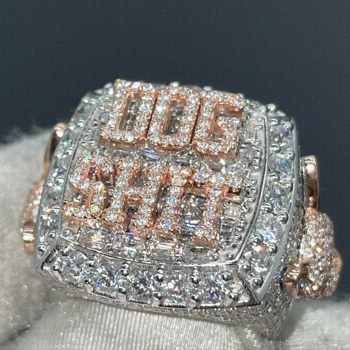 Custom Rapper Rings Fully Iced Out VVS Moissanite Ring for Men, Custom Hip Hop Ring Rapper ...