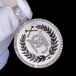 3.67ct Custom VVS Letter Symbol Pendant Iced out Name/Number Logo Hip Hop Pendant With Moissanite, Customize Jewelry, Birthday Gift