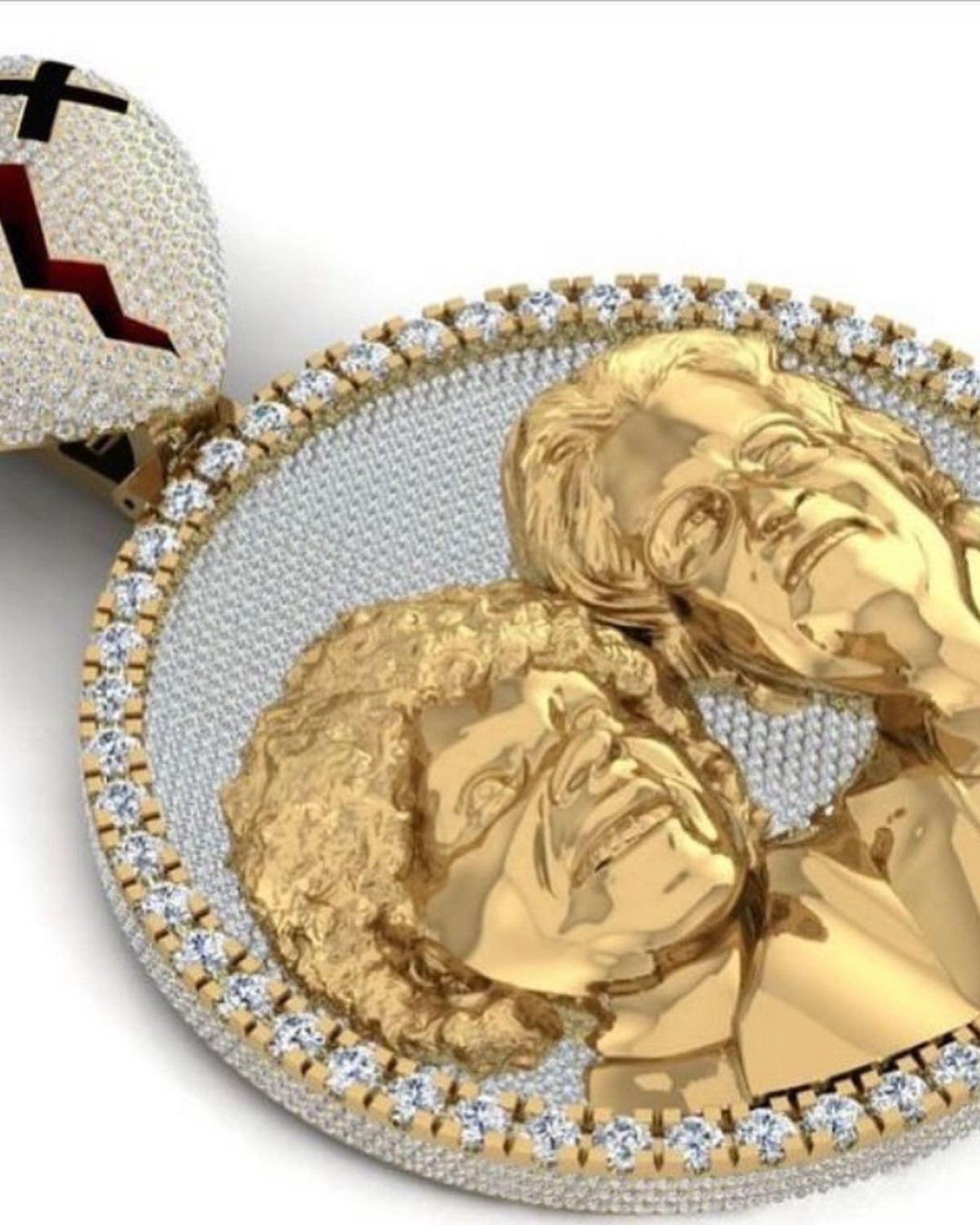 Men's Iced Out VVS Memory Pendant, VVS Moissanite 3D Memory Charm