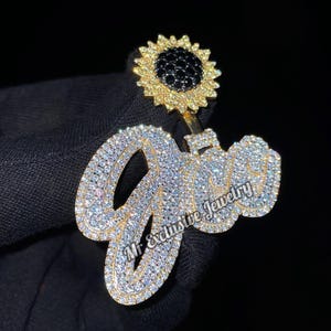 Iced out Custom Letter Moissanite Pendant for Men VVS Moissanite Letters Hip hop Pendant For Christmas Gift, Pass Diamond Tester