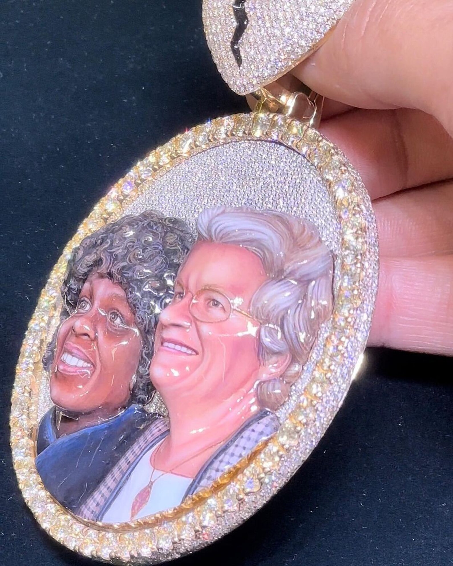 Men's Iced Out VVS Memory Pendant, VVS Moissanite 3D Memory Charm