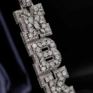 MBK Real VVS Moissanite Custom Letter Name Pendant, 925 Silver Fully Iced out VVS Diamond Customize Jewelry, Vertical Letter Pendant