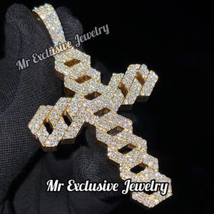 Gold Cross Necklace for Men Gold Crucifix Necklace 4mm Gold