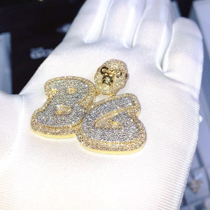 Men Custom Iced Out Name Pendant With VVS Moissanite Diamond Personalized Letter Charm Pendants Rapper Hip Hop Customized Jewelry For Gift