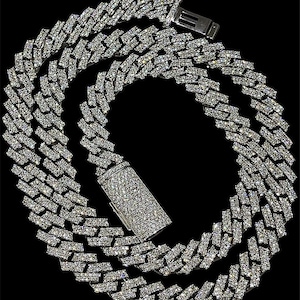 10mm Iced Out VVS Moissanite Diamond Cuban Link Chain 925 Silver Custom Made Hip Hop Moissanite Cuban Necklace For Men Birthday Gift