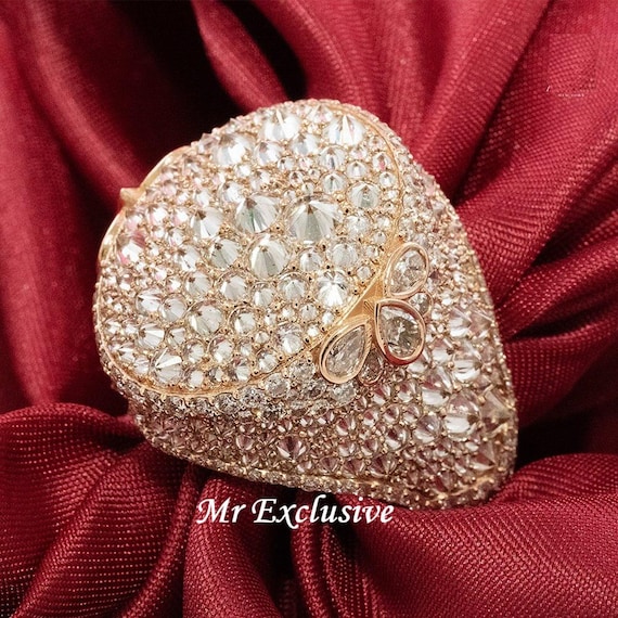 T*K様 WEIRDO INGOT RING 12ct VVS Mosaic Inverted Diamond Men's Champion Ring 14K Gold Iced