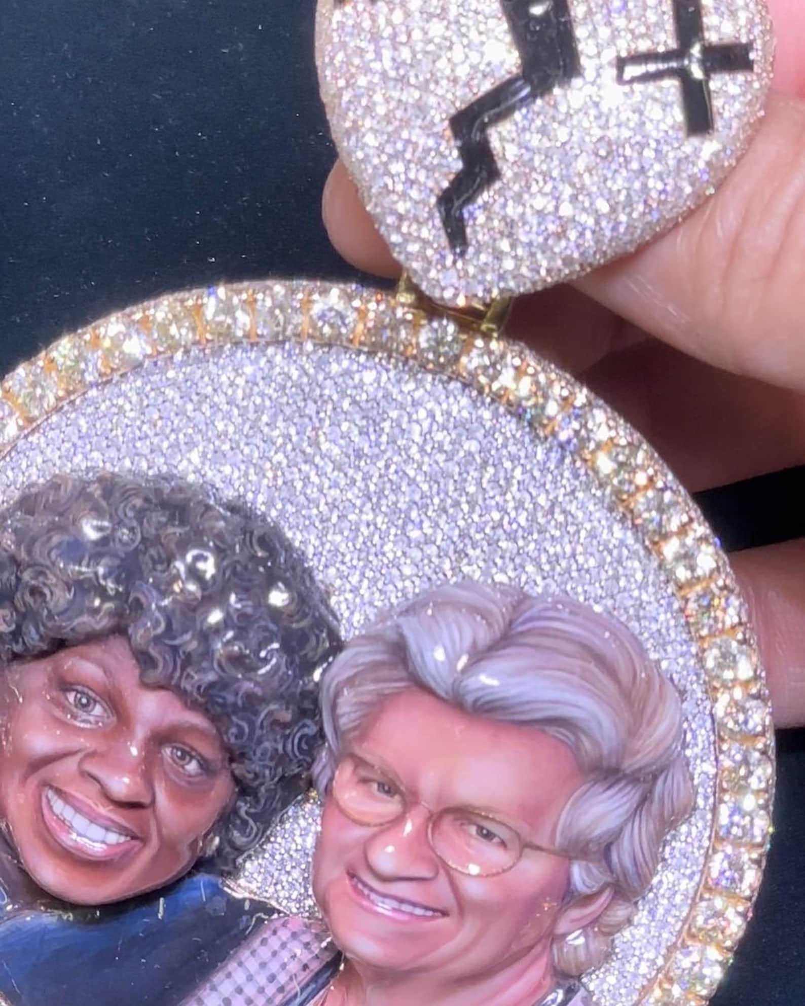 Men's Iced Out VVS Memory Pendant, VVS Moissanite 3D Memory Charm Necklace, Custom Hip Hop 3d