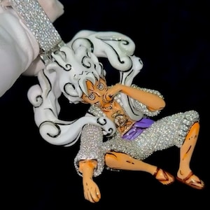 Luffy Iced Out Pendant, VVS1 Moissanite Hip Hop Pendant, Iced Out Hip Hop Pendants, Custom Moissanite Charm Pendant, One Piece Pendant