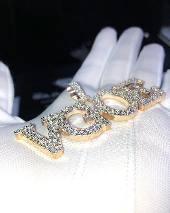 VVS Diamond Pendant Men's Iced Out Letter Moissanite, Hip Hop Jewelry,  Perfect Gift for Him