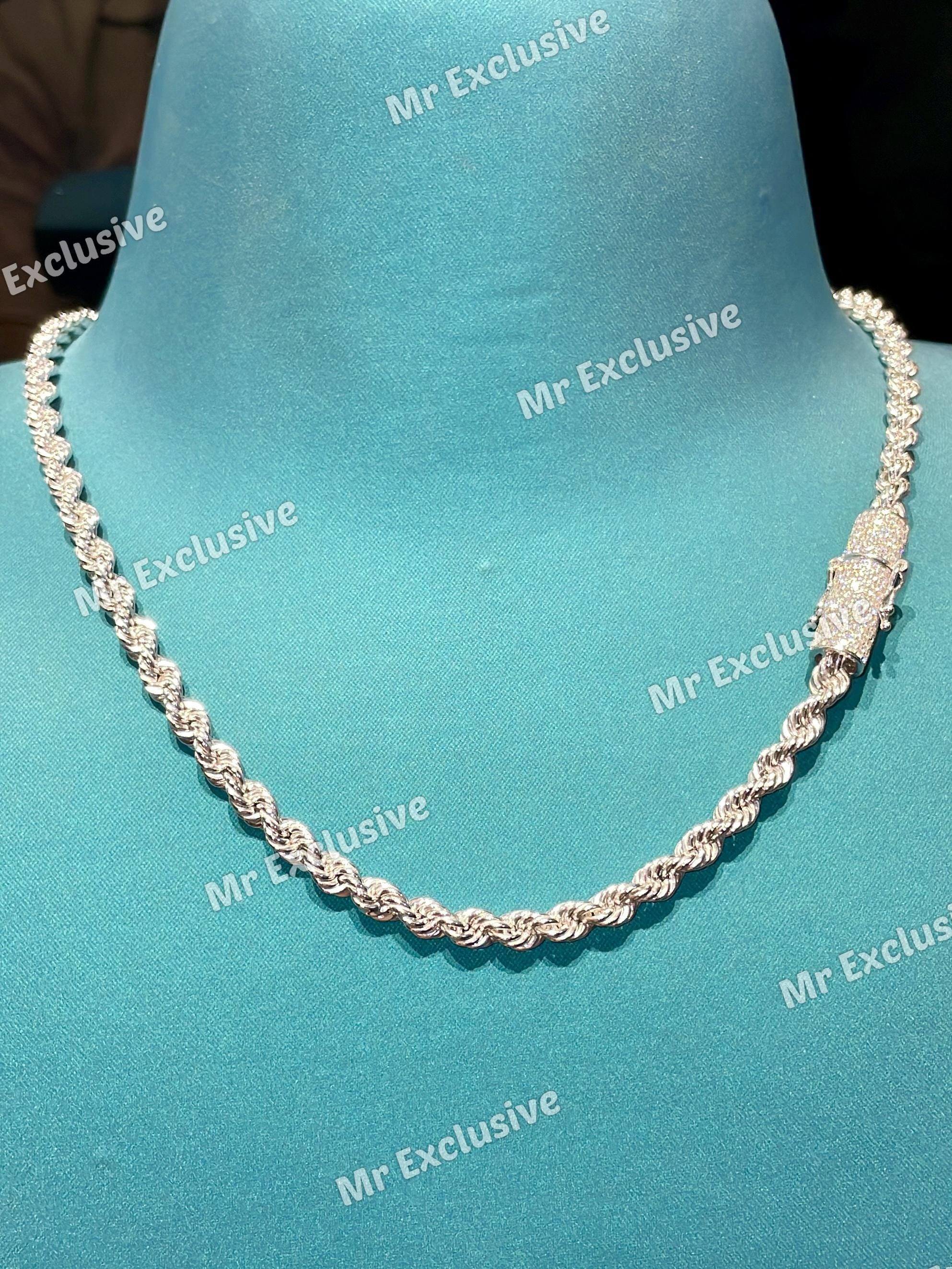 6mm Iced Out VVS Diamond Rope Chain, Moissanite Diamond Rope Chain for ...
