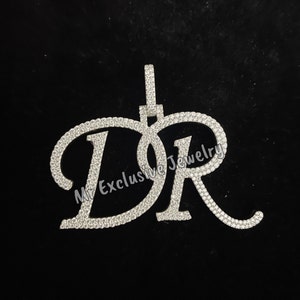 Iced Out Name Pendant For Men Custom 925 Silver Moissanite Letter Pendant, Name Pendant Hip Hop Pendant Passes Diamond Test Pendant For Gift