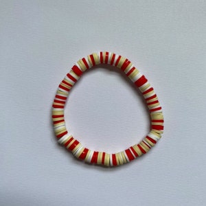 Red and cream Christmas bracelets