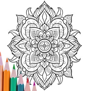 100 Printable Mandala Coloring Pages, Adults Kids, Mandala Coloring ...