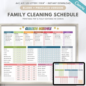 Bearbeitbarer Putzplan, ADHS Putzplan, Putz-Planer, Putz-Tracker, Canva
