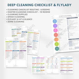 Editable ADHD cleaning planner bundle - cleaning checklist, cleaning schedule, Fly Lady, cleaning card, chore chart, declutter (Canva & PDF) image 3