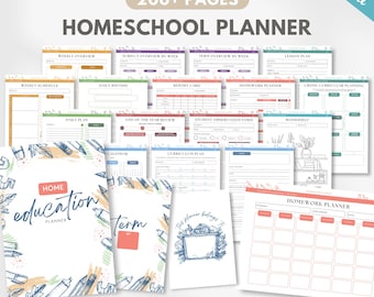 Editable homeschool planner 2025-2026, Printable teacher planner, Charlotte mason planner / multiple student, loop schdule, unit study