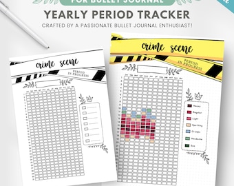Yearly period tracker, period planner insert, funny period log journal page, printable ovulation tracker, editable journal template