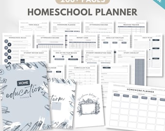 Homeschool planner 2025 - 2026, FULLY EDITABLE & PRINTABLE Teacher planner / Charlotte Mason + Loop schedule + Unit study + multiple student