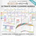 Editable ADHD cleaning planner bundle - cleaning checklist, cleaning schedule, Fly Lady, cleaning card, chore chart, declutter (Canva & PDF)