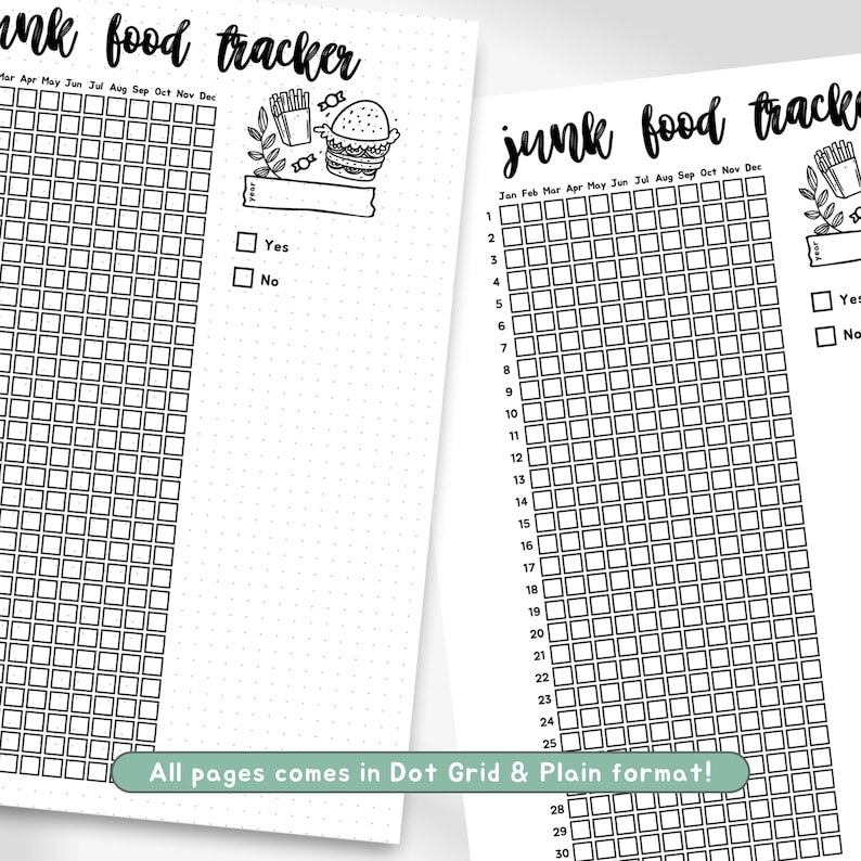 Junk Food Tracker, Fast Food Tracker, Takeout Tracker, Pixels Tracker ...