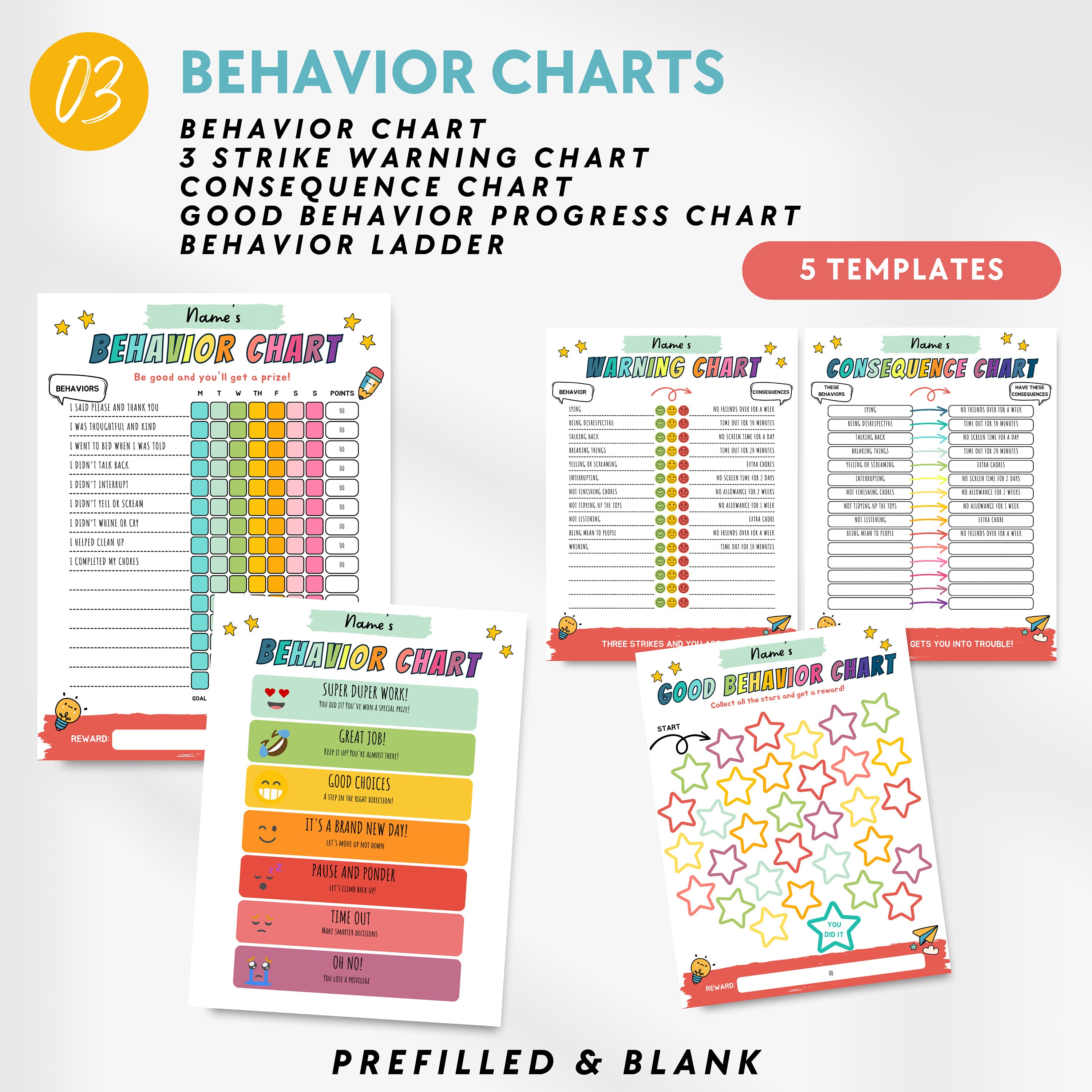 Editable Kids Chore Chart Bundle, Kids Checklist, Children Daily Weekly ...