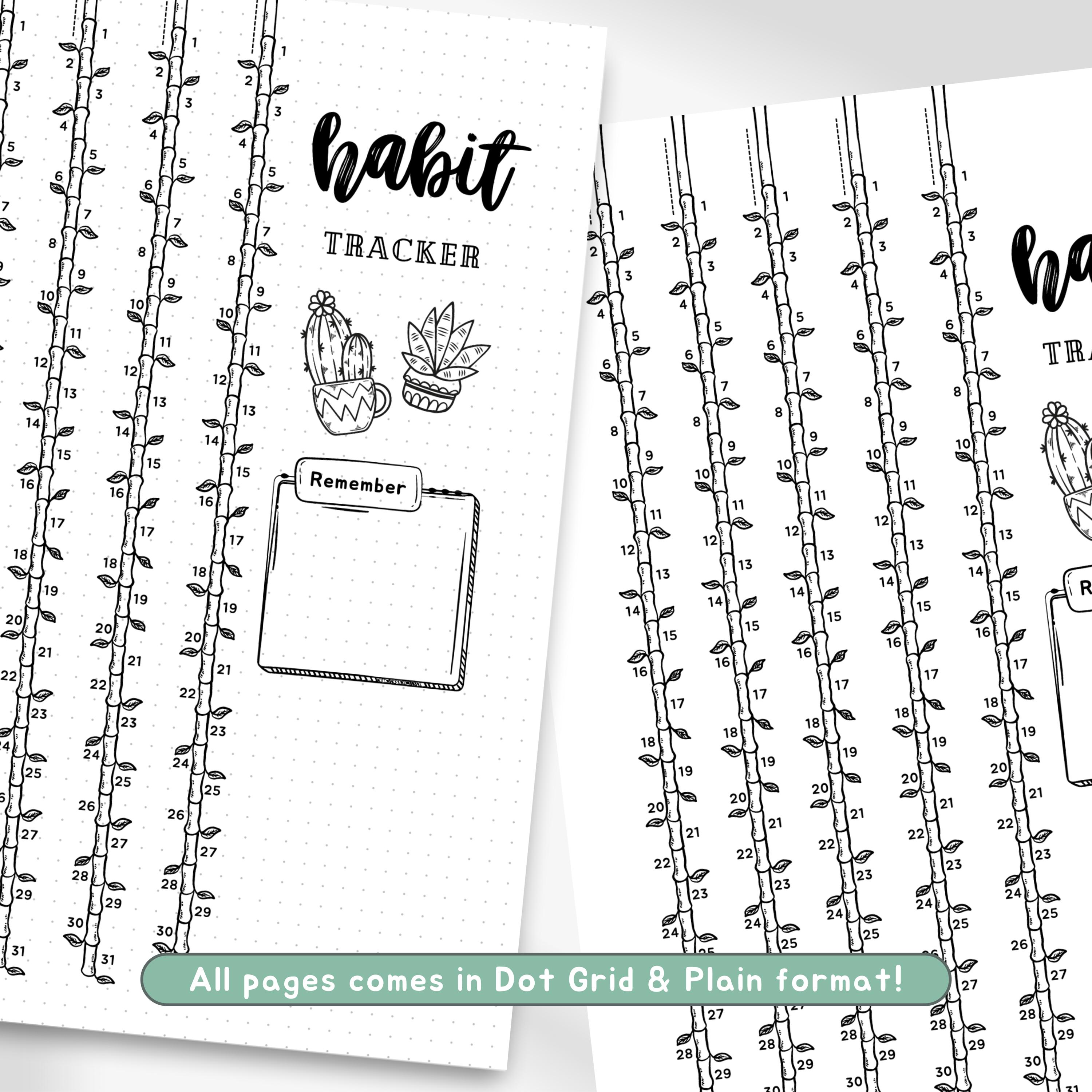 Printable Bamboo Monthly Habit Tracker, 30 Days Habit Challenge, Daily ...