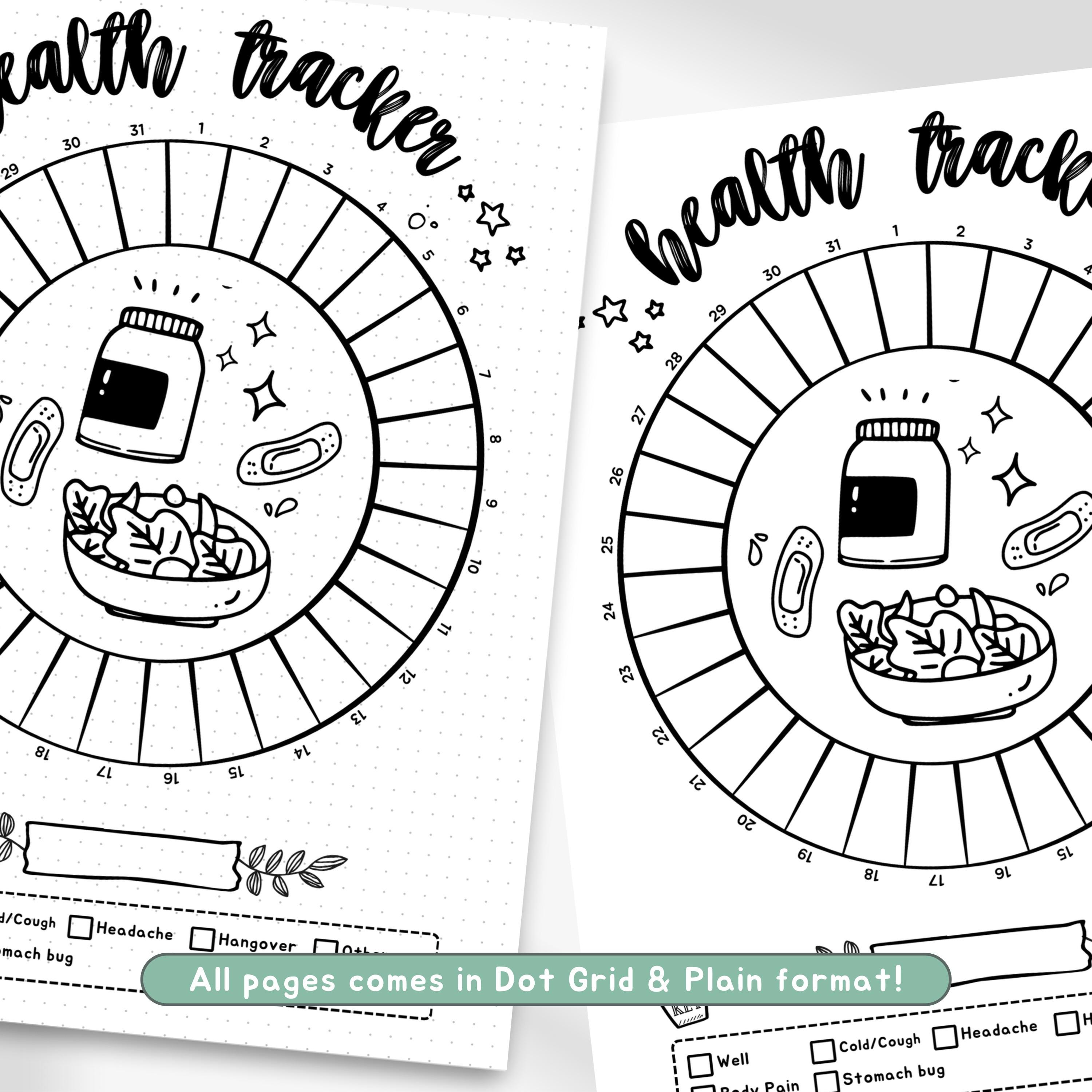 Monthly Health Tracker, Printable Health Planner Insert, Monthly ...