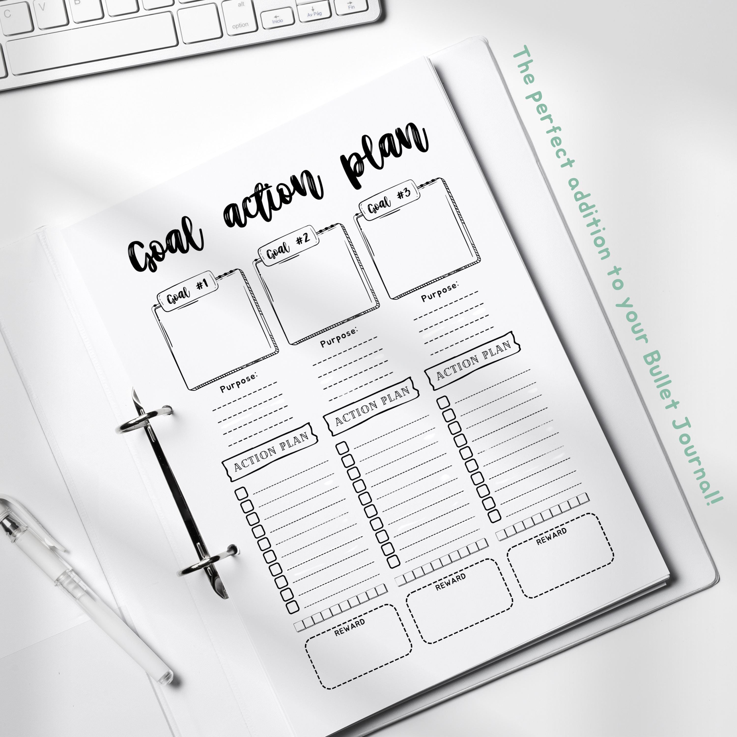 Goal Action Plan, Goal Planner, Goal Tracker, Productivity Journal Page, Goal Setting Planner ...