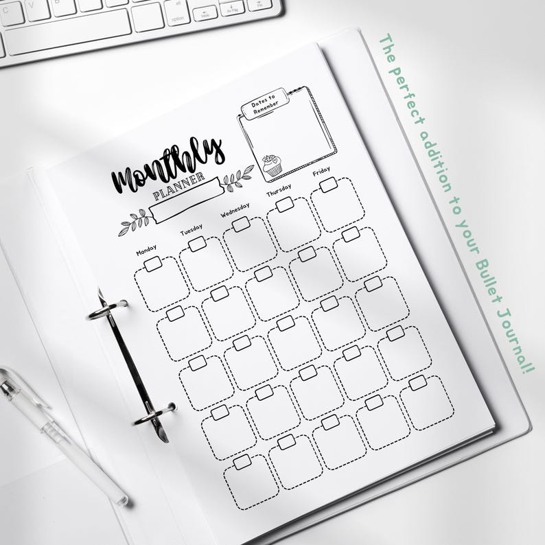 Undated 2 Page Spread Calendar, Monthly Planner With Habit Tracker ...