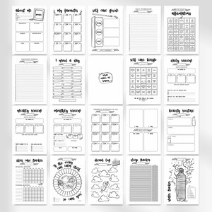 Mental Health Trackers Bundle, Printable Self Care Journal Pages ...
