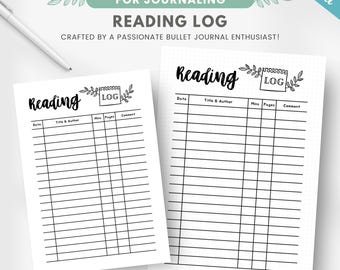 Daily reading log, reading tracker, printable planner insert, book journal page, reading habit tracker, reading routine, editable template