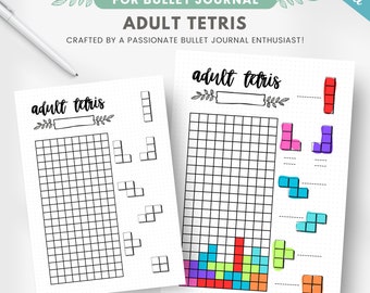 Printable adulting tracker, adult tetris habit tracker, premade journal page, adult task tracker, editable journal template