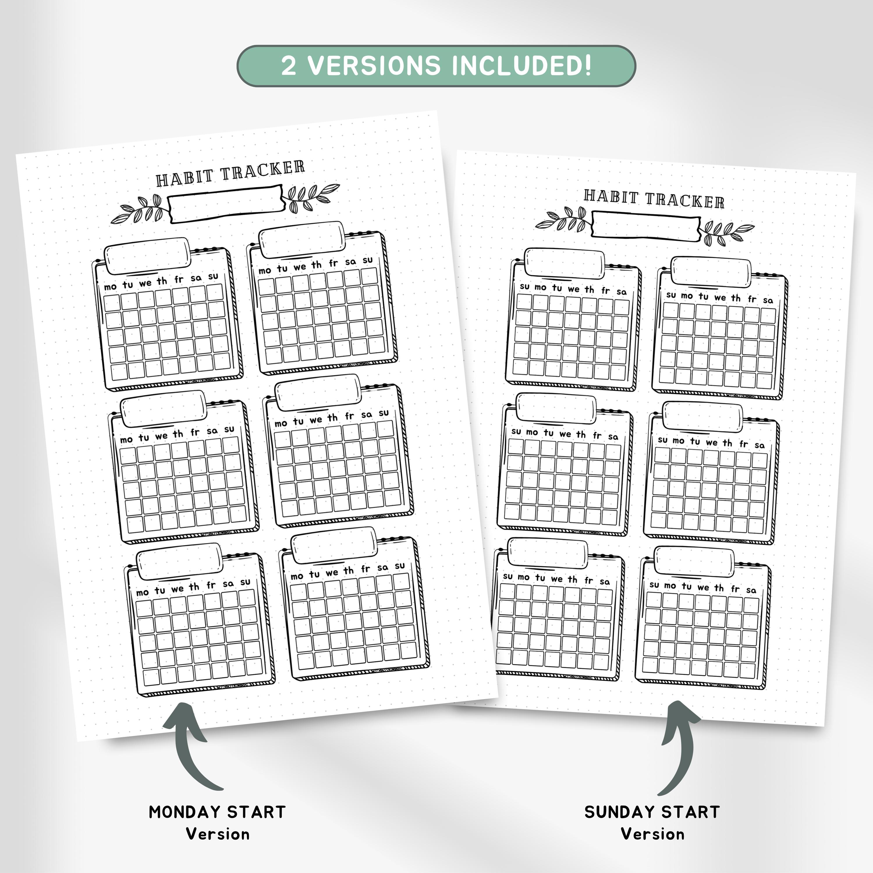 Editable Monthly Habit Tracker, Daily Routine Tracker, 30 Days Habit ...