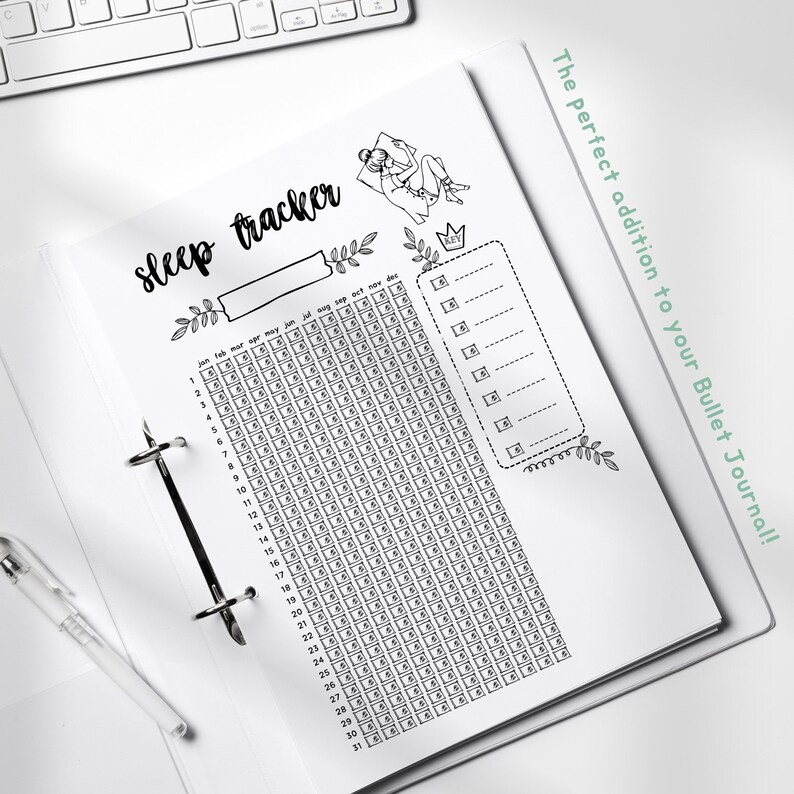 Yearly Sleep Tracker, Printable Sleep Log Journal Page, Monitor Sleep ...
