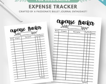 Money spending tracker, expense tracker, expense overview, spending log, financial planner insert, personal finance, journal template